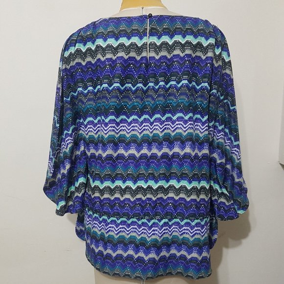 Blue  open sleeve top - Picture 2 of 4